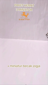 Paket Hemat Miniatur Becak Jogja & Sepeda Onthel Cowok Cewek