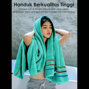 Handuk Polos DEWASA bahan Lembut ada striping di samping