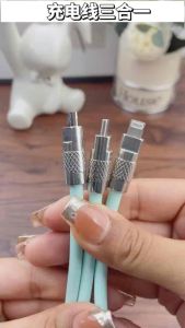 3in1 Kabel Data 120W Super Fast Charging 6A Micro Type C Ios Lightningg Kabel Data Silikon 120 Watt