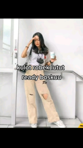 KULOT JEANS WANITA SOBEK HIGHWAIS - Celana Jeans Sobek - Celana Moza Sobek
