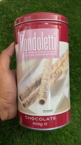 Astor rondoletti kaleng 400 gram wafer roll cokelat vanilla cappucino cookies dan cream wafer roll ter enak