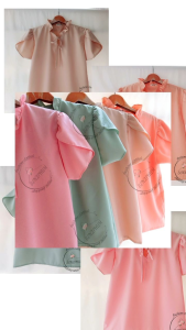 เสื้อคอจีน แขนกลีบบัว รอบอก 40 นิ้ว เสื้อแฟชั่นผู้หญิง