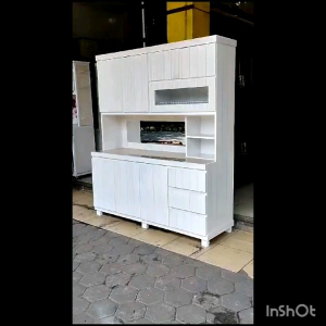Lemari Sayur Rak Piring 4 Pintu Premium Bahan Teack 18ml Duco/trinityjayafurniture