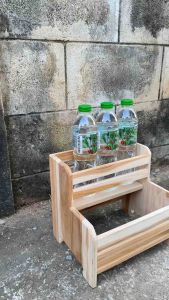 ชั้นวางขวด ไม้สัก 6-8ขวด มี 2 ชั้น ใส่ได้