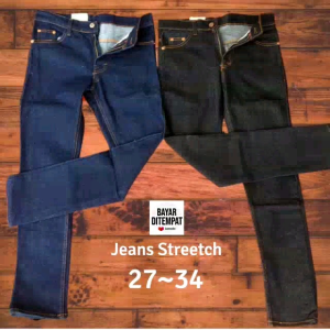 Celana Jeans Panjang Pria Streetch Denim Slimfit