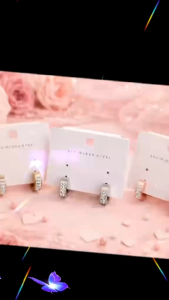 Stainless Steel Hoop Earrings with Crystal Accents in Gold Rose Gold and Silver