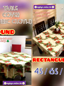glamour CHRISTMAS EVE table cover fabric cloth for Round or Rectangular shape/ sapin ng mesa Christmas design 4&6 seater table cloth