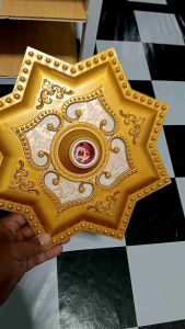 FITING HIAS PLAFON GYPSUM 30 CM ORNAMEN PLAFON GYPSUM PVC/GRC FITING DEKORASI PLAFON