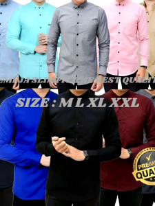 KEMEJA PRIA POLOS LENGAN PANJANG KEMEJA CASUAL SIZE M L XL XXL PREMIUM