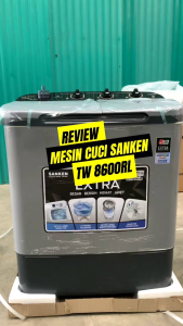SANKEN Mesin Cuci 2 tabung 8kg TW-8600RL Hitam Garansi Resmi Twin Tub Washing Machine TW8600RL