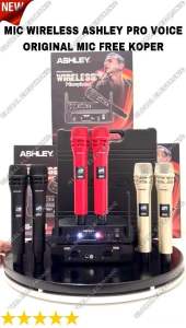 Mic Wireless Ashley PRO VOICE Original Free Koper Microphone Ashley Provoice Mic Handled (Bisa COD) Hitam
