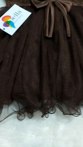 moella Gaun anak perempuan usia 0-12 bulan tangan pendek warna mahogandy