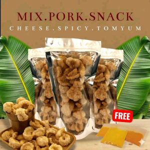 แคบหมูติดมัน เขย่า...เพิ่มความอร่อย มี 3 รสให้เลือกเขย่า!! เป็นผงโรยในซอง รสชีส...รสสไปร์ซี่...รสต้มยำ เพิ่มความอร่อย