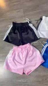 Quần short lưng chun thể thao quần short dù đính nơ ảnh shop chụp dưới 50kg