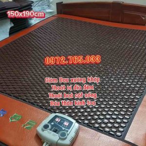 Thảm đá nóng 1m5 x1m9 giúp giảm đau lưng xương khớp toàn thân cho 2 người nằm