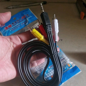 Suoer Kabel Audio RCA 3-1 Hitam Body Tebal Besar 1.5M - Kabel RCA 3 ke 1 - RCA Kabel