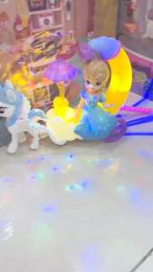 Đồ chơi lồng đèn trung thu cho bé gái hình ELSA NỮ HOÀNG BĂNG GIÁ CƯỠI NGỰA PONY tặng pin nhạc đèn