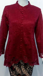 Setelan Tunik Kebaya Modern Kancing Depan Bungkus
