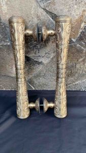 Handle tarikan pintu rumah kuningan motif godo ukir antik 43 cm 2 pcs