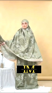 Mukena dewasa Katun Motif Maxmara Renda 2 in 1 Jumbo Mukenah Travel Premium
