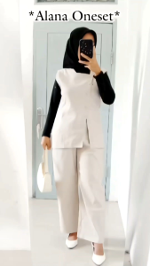 [COD]Setelan Celana Terbaru Bahan Twill Stretch - Alesha Setcel - One set Wanita Terbaru - Setcel Viral Kekinian