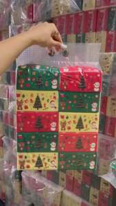 ✨ใหม่✨กระดาษทิชชู่คริสต์มาส ห่อใหญ่ 1แพ็คมี10ห่อ (1ห่อมี400แผ่น) หนา4ชั้น