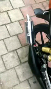 Knalpot Racing AHM Full Sirip Tameng Hitam Motor FIZR F1ZR Force1 Satria Hiu Lumba