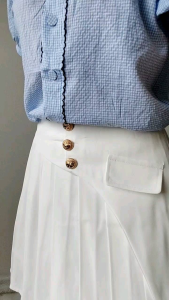 6510 Charlise Pleated Mini Skirt Rok Mini Lipat Korean Style