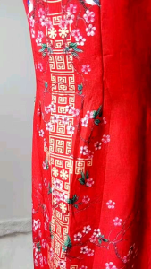 0973 CNY Liwei Cheongsam Dress 2 Pcs Set Gaun Merah Imlek