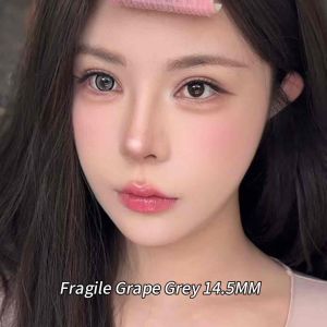 (Power 0-800)14.5MM Fragile Grape Grey Color Contact Lens natural softlens magister eyes