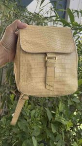 Balo mini 2hand xách tay đeo vai mang balo da dập vân sấu.u CASANIII của Ý  - T151