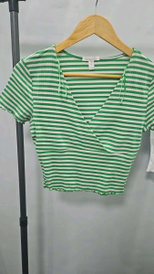 H M Ribbed Wrap Semi Crop Top | True to Size