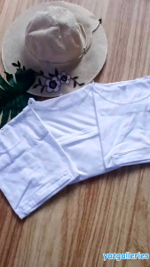 Kaos Singlet Umroh Haji Wanita Berkantong Depan/ Singlet Daleman Wanita Umroh Haji Warna Putih