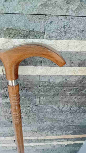 Tongkat Jalan Kayu Kelor Jawa Motif Pipih Profil A157