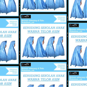 Kerudung sekolah anak Hijab sekolah Biru Telor Asin TK SD SMP SMA DEWASA serut renda samping astri