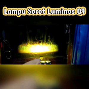 LAMPU SOROT LASER Q9 3 MATA 2 WARNA LUMINOS NINE ORIGINAL HI LOW WHITE YELLOW Lampu Tembak Motor Mobil 12 VOLT 12V