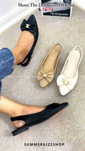 Simoncelli Sepatu Flat Tali Belakang Wanita | Sepatu Daily | Kantor | Sepatu Kerja Import FL-19