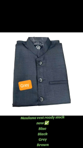 Men Vest Coat Ready Stock vest with 3 pockets Ready Stock Vest Maulana