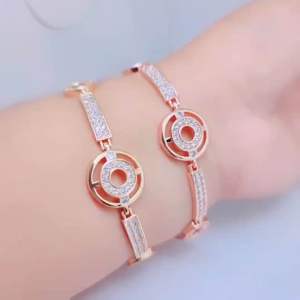 Gelang Rantai Wanita Titanium Tembaga Perhiasan Aksesoris Lapis Emas