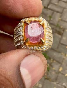 Cincin batu orange safir natural orange sapphire Ceylon srilanka CT 2.52 Dim 9.68x8.51x3.06