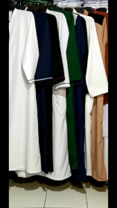 Jubah Gamis Pria Dewasa Lengan Panjang Resleting Al-Husaini