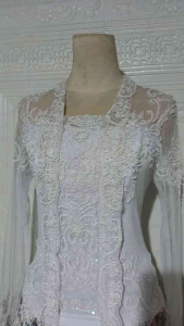 set kebaya pesta kebaya akad kutubaru putih kebaya modern