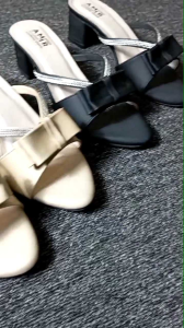 sandal wanita hak tahu 5cm sandals mules simpel elegan shoes karet kekinian motip selop tali cod 01