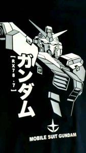 IGPrints Mobile Suit Gundam 3D Shadowed Design Japan Manga Mecha Anime Shirt TShirt T-Shirt (Black)