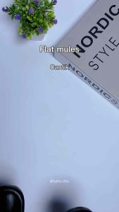 Futto.chic sepatu flat mules wanita cantik slip-on tali karet pita DM06