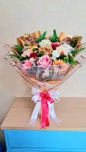 #ช่อดอกไม้ประดิษฐ์ ช่อวาเลนไทน์ ขนาดใหญ่ เกรดพรีเมี่ยม ดูเสมือนจริง