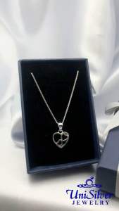 Unisilver 925 Sterling Silver Heart Necklace-Womens accessories (NP294)