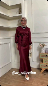 Dyra Dress Satin Silk Premium Fashion Wanita Kondangan Bridesmaids Simpel Elegan Viral Kekinian