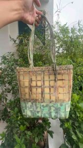 Túi 2hand đeo vai dạng tote da rắn.n màu đan phong thủy FRANCO.SCHETTINI của Ý -T278