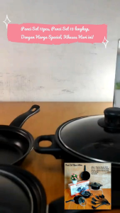 (BUBBLEWRAP) 13 PIECES COOKWARE SET PANCI TELFON SPATULA SET TUTUP KACA